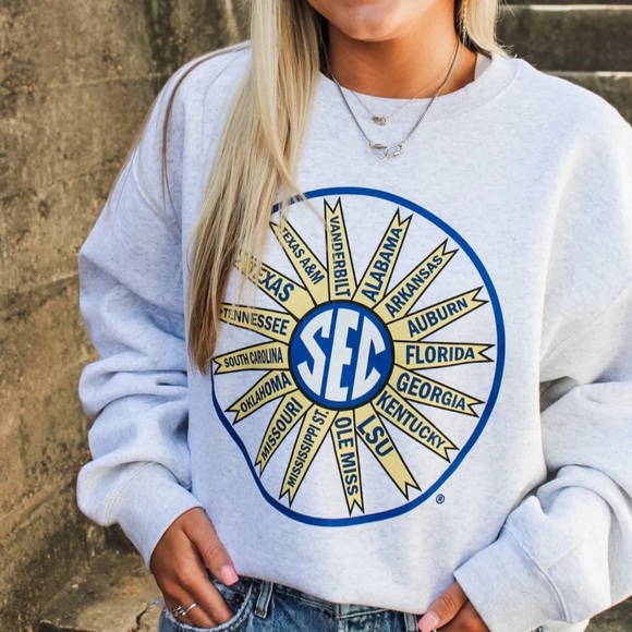 Hanes Sweaters - Light Gray SEC Graphic Women's Sweatshirt